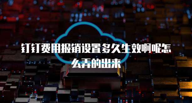 钉钉费用报销设置多久生效啊呢怎么弄的出来
