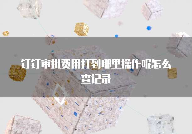 钉钉审批费用打到哪里操作呢怎么查记录