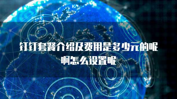 钉钉套餐介绍及费用是多少元的呢啊怎么设置呢