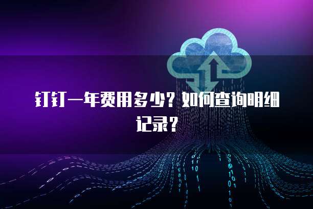钉钉一年费用多少？如何查询明细记录？