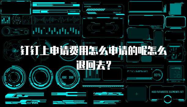 钉钉上申请费用怎么申请的呢怎么退回去?