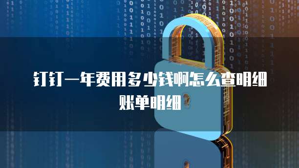 钉钉一年费用多少钱啊怎么查明细账单明细