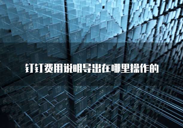 钉钉费用说明导出在哪里操作的