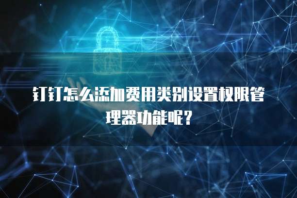 钉钉怎么添加费用类别设置权限管理器功能呢?