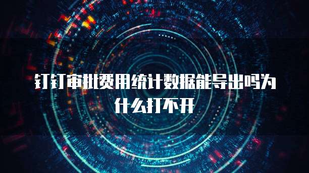 钉钉审批费用统计数据能导出吗为什么打不开