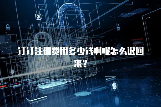 钉钉注册费用多少钱啊呢怎么退回来?