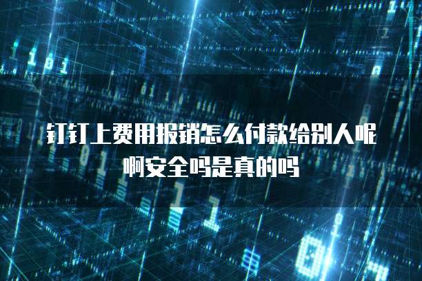 钉钉上费用报销怎么付款给别人呢啊安全吗是真的吗