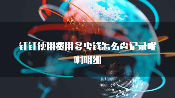 钉钉使用费用多少钱怎么查记录呢啊明细