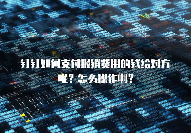 钉钉如何支付报销费用的钱给对方呢？怎么操作啊？