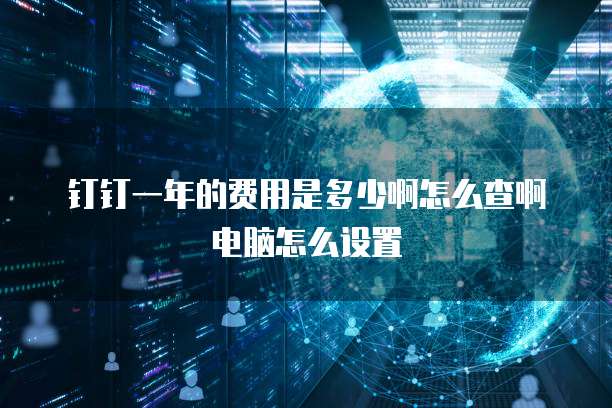 钉钉一年的费用是多少啊怎么查啊电脑怎么设置