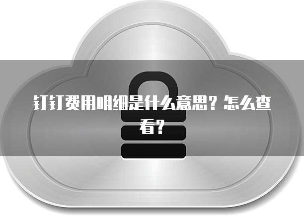 钉钉费用明细是什么意思?怎么查看?