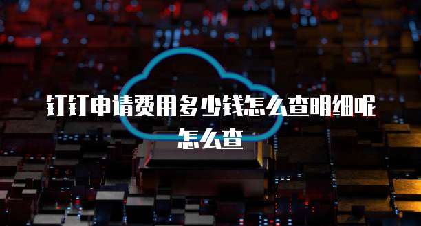 钉钉申请费用多少钱怎么查明细呢怎么查