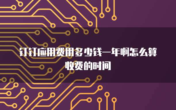 钉钉应用费用多少钱一年啊怎么算收费的时间