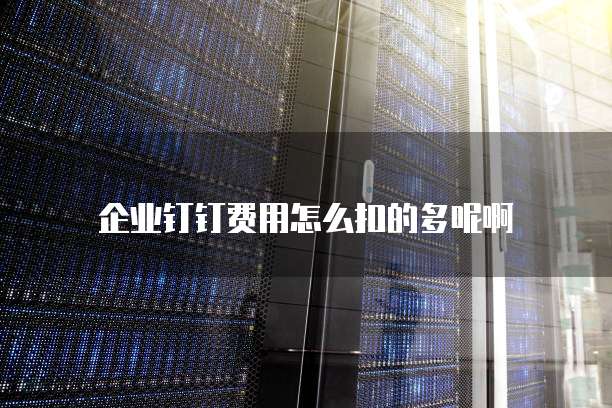 企业钉钉费用怎么扣的多呢啊