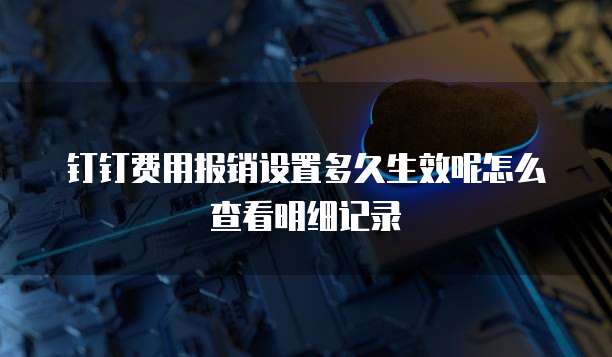 钉钉费用报销设置多久生效呢怎么查看明细记录