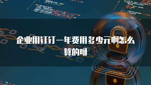 企业用钉钉一年费用多少元啊怎么算的呀