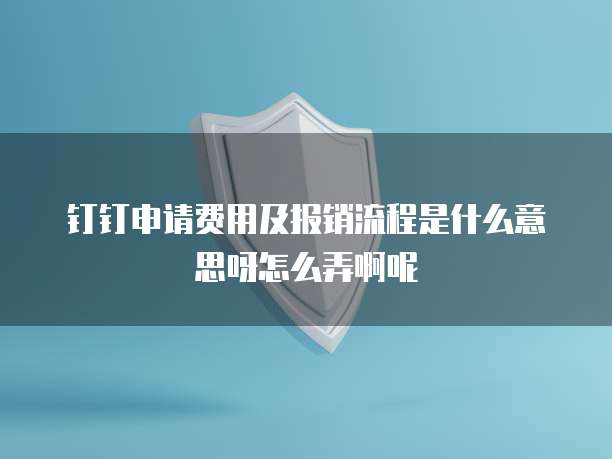 钉钉申请费用及报销流程是什么意思呀怎么弄啊呢