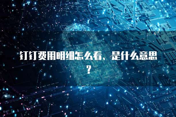钉钉费用明细怎么看、是什么意思?