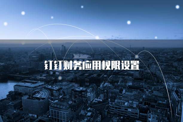 钉钉财务应用权限设置