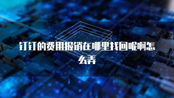 钉钉的费用报销在哪里找回呢啊怎么弄