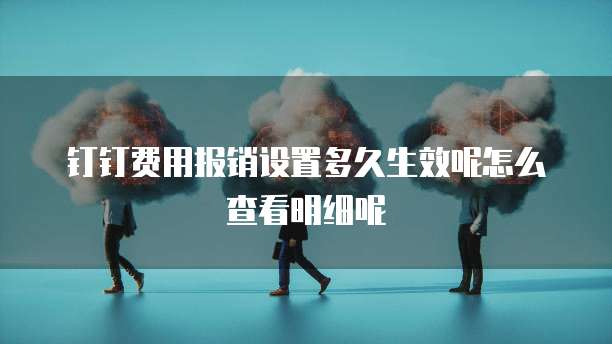 钉钉费用报销设置多久生效呢怎么查看明细呢