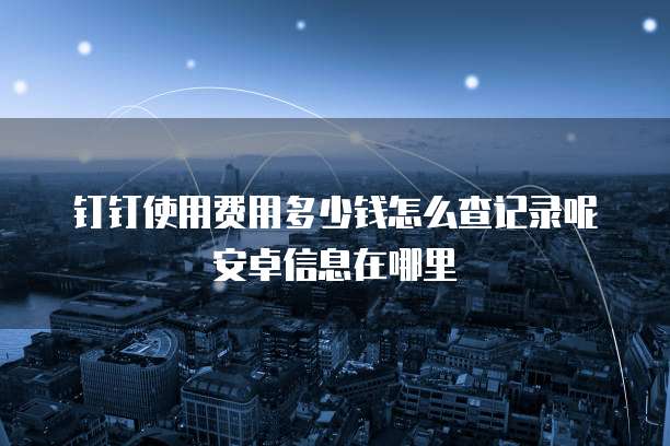 钉钉使用费用多少钱怎么查记录呢安卓信息在哪里
