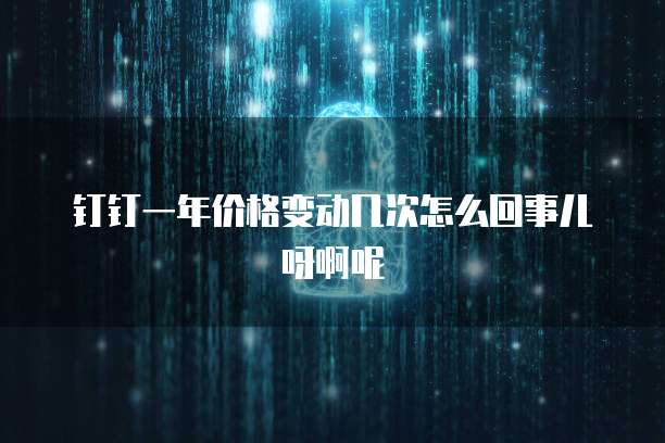 钉钉一年价格变动几次怎么回事儿呀啊呢