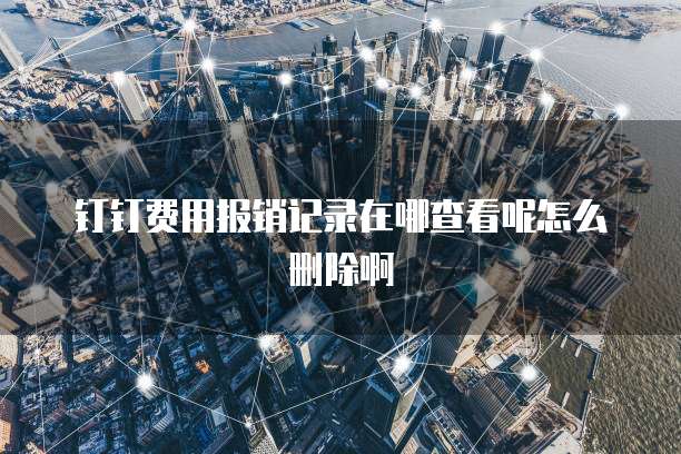 钉钉费用报销记录在哪查看呢怎么删除啊