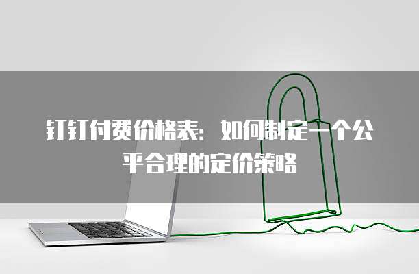钉钉付费价格表:如何制定一个公平合理的定价策略