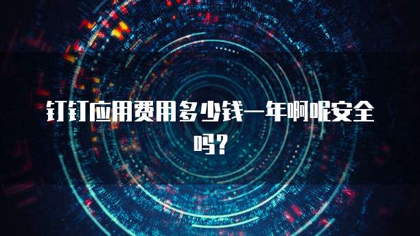 钉钉应用费用多少钱一年啊呢安全吗?
