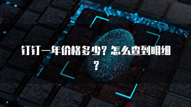 钉钉一年价格多少?怎么查到明细?