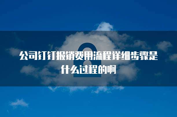 公司钉钉报销费用流程详细步骤是什么过程的啊