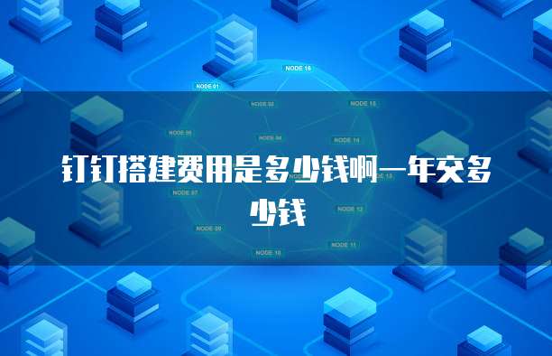 钉钉搭建费用是多少钱啊一年交多少钱