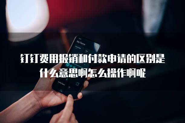 钉钉费用报销和付款申请的区别是什么意思啊怎么操作啊呢