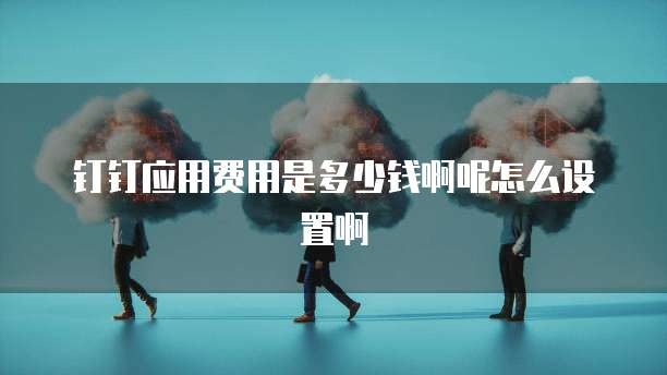 钉钉应用费用是多少钱啊呢怎么设置啊