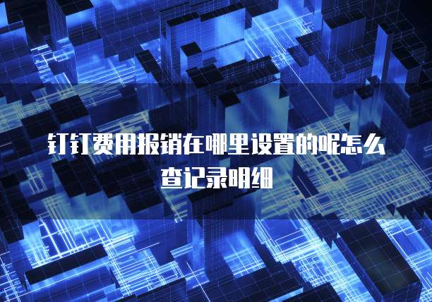 钉钉费用报销在哪里设置的呢怎么查记录明细