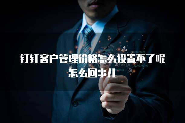 钉钉客户管理价格怎么设置不了呢怎么回事儿