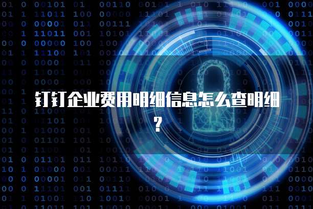 钉钉企业费用明细信息怎么查明细?
