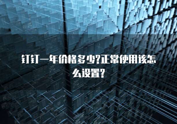 钉钉一年价格多少?正常使用该怎么设置?