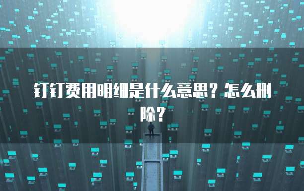 钉钉费用明细是什么意思?怎么删除?