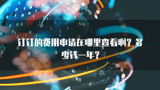 钉钉的费用申请在哪里查看啊?多少钱一年?