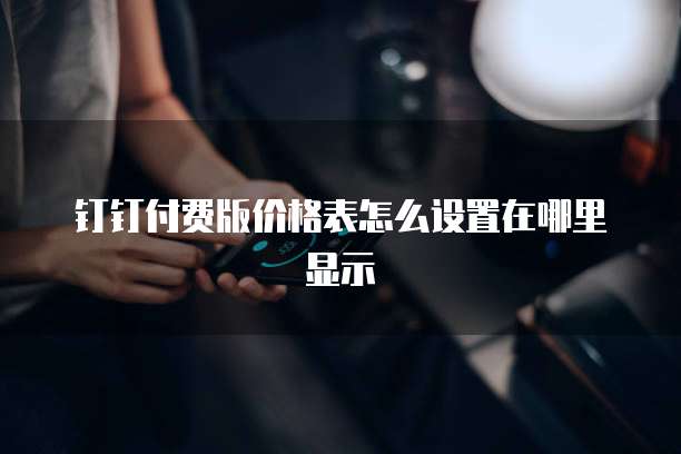 钉钉付费版价格表怎么设置在哪里显示