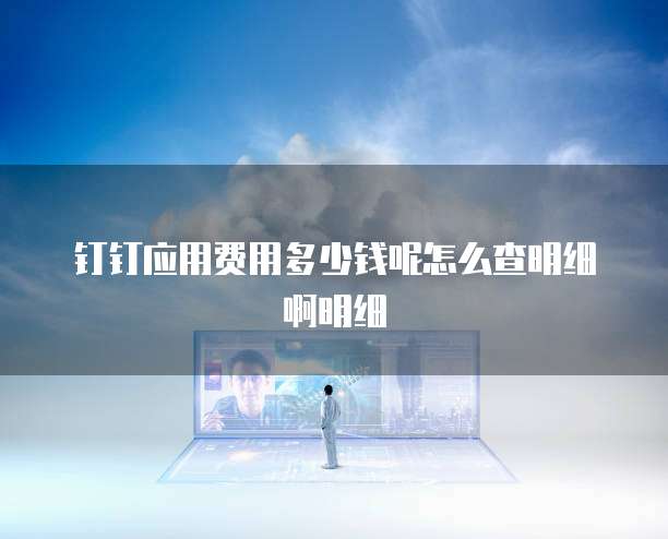 钉钉应用费用多少钱呢怎么查明细啊明细