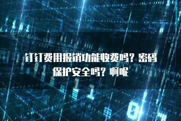 钉钉费用报销功能收费吗?密码保护安全吗?啊呢