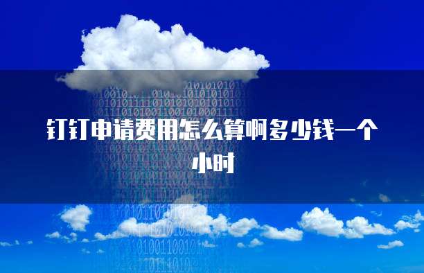 钉钉申请费用怎么算啊多少钱一个小时