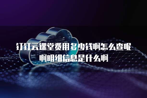 钉钉云课堂费用多少钱啊怎么查呢啊明细信息是什么啊