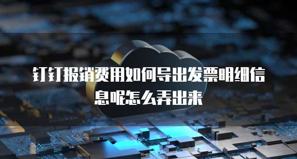 钉钉报销费用如何导出发票明细信息呢怎么弄出来