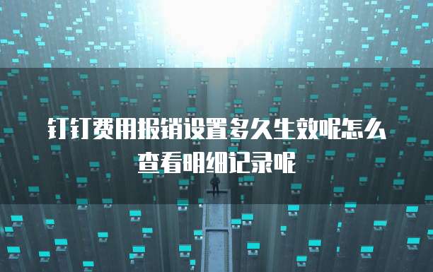 钉钉费用报销设置多久生效呢怎么查看明细记录呢