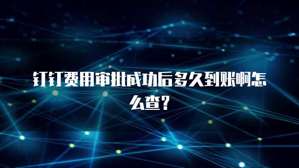 钉钉费用审批成功后多久到账啊怎么查?