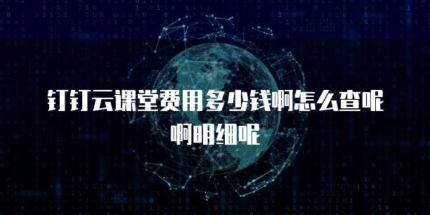 钉钉云课堂费用多少钱啊怎么查呢啊明细呢
